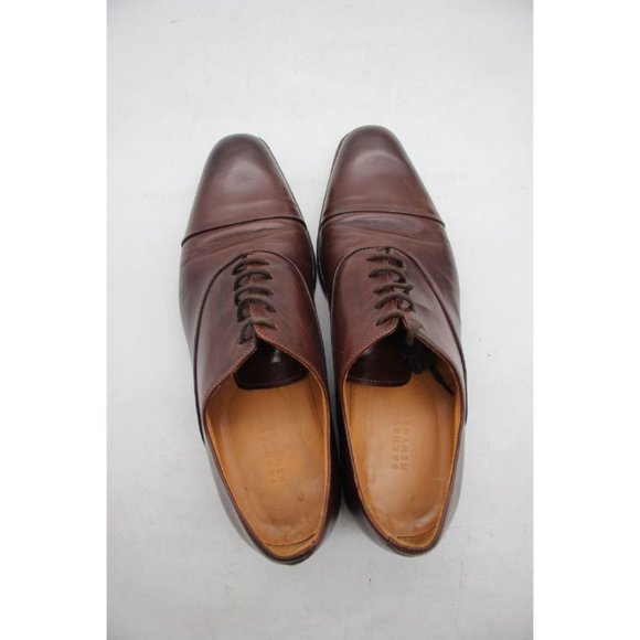 Barneys New York Men's Size 8 M Made in Italy Brown Leather Cap Toe Dress Shoes - Picture 10 of 11